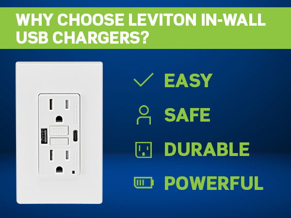 Why choose Leviton USB In-Wall Chargers?