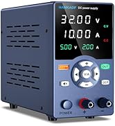 DC Power Supply, Variable Power Supply with Output Button, USB Fast Charging Port, Bench Power Su...