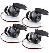 72W RV USB Outlet All-Aluminum 12V/24V 3 Charging Ports, GIBBAB 36W PD3.0 Type-C+2 18W QC3.0 Fast...