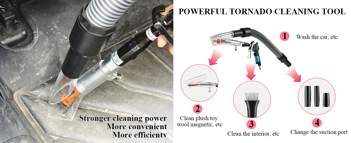 2in1 Car Interior Detailing Air Blow Gun & vacunm Gun