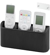 Cretkhp 3 Compartments Remote Control Holder Wall Mount, PU Leather TV Remote Holder Caddy for TV...