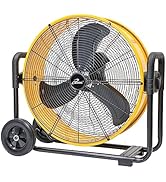 iLiving 24 Inches 7341 CFM Heavy Duty High Velocity Barrel Floor Drum Fan With DC Brushless Motor...