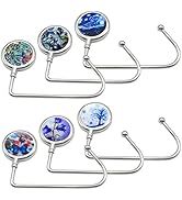 AUHOKY 6Pcs Portable Purse Hook Handbag Hanger for Table, Fashionable Long Handbag Bag Holder Und...