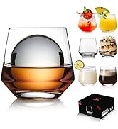 JBHO Premium Whiskey Glasses - Set of 6-12 Oz Scotch Glasses - Old Fashioned Non-Lead Crystal Gla...