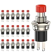 DIYhz Momentary Push Button Switch, 1A 250VAC SPST Mini Pushbutton Switches Normally Open(NO) Red...