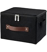 HYVAKUPPA Storage Bins with Zipper Lid Foldable Fabric Lidded Storage Boxes Baskets Cubes Washabl...