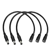 GGIPOWY 5.5mm x 2.1mm 12V DC Power Cable 3-Pack,DC5521 Male to Female Extension Cable 18AWG for C...