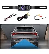 Back Up Camera for Cars with 8 Light,SD Night Vision License Plate Backup Camera with 170° Wide A...