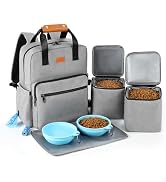 Dog Travel Bag, 25L Airline Approved Dog Travel Backpack for Pet Travel Accessories with 2 Food S...