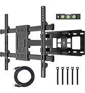 BONTEC Full Motion TV Wall Mount for 32-85 inch LED LCD OLED Flat Curved Screen TVs, Swivel Tilt ...