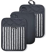 Alselo Silicone Pot Holders Set of 3 Heat Resistant & Non Slip Potholders, Professional Oven Hot ...