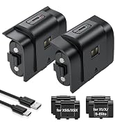 Rechargeable Controller Battery Pack for Xbox,2x4800mWh(1800mAh) Batteries Pack with USB-C Chargi...