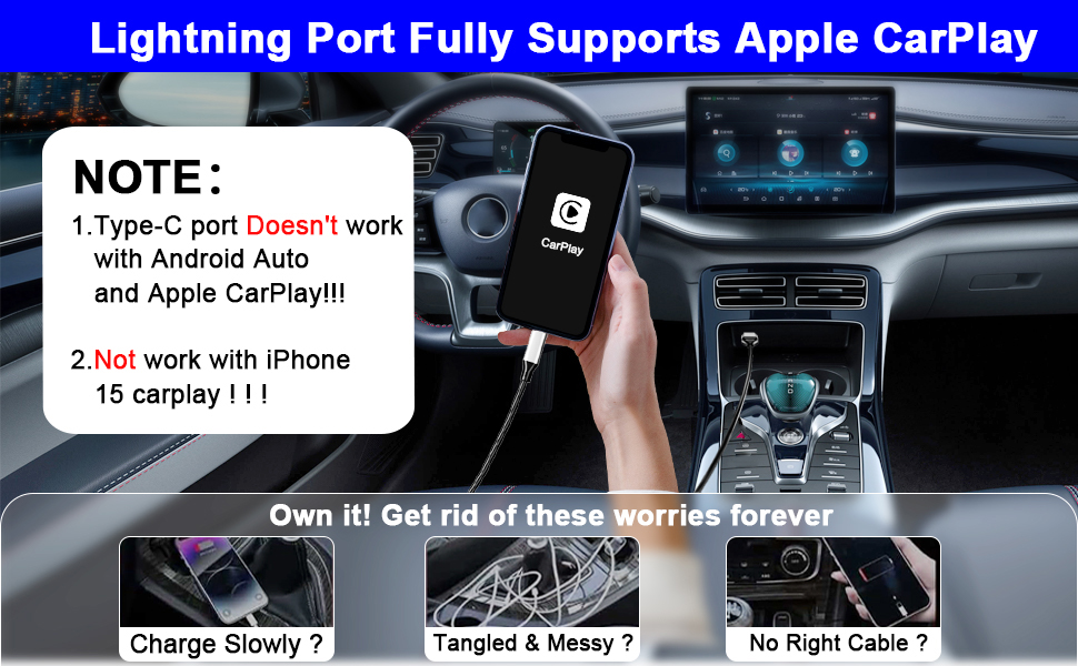 coiled usb c to lightning cable apple car play