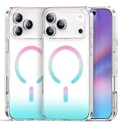 TOPAUX for iPhone Pro Bling Case for MagSafe Glitter Iridescent Translucent Slim Cover Sparkly Ma...