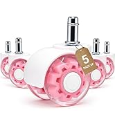 Pink Office Chair Casters, 2 Inch Heavy-Duty Rubber Chair Casters Replacement, Computer Gaming De...