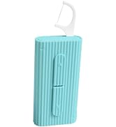 Blue Poratbel Travel Floss Pick Case,10 Count in Box,Ultra-Light Reusable Floss Dispenser,Super P...