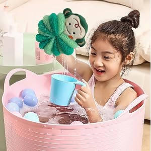 MURRI&MURRDI Mesh Loofah Sponge for Kids Toddler Body Loofah Cute Cartoon children Bath Pouf