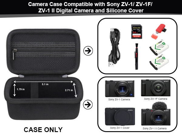 Carrying Case for Sony ZV-1/ ZV-1F/ ZV-1 II Digital Camera forContent CreatorsSony ZV1 Vlogging Bag