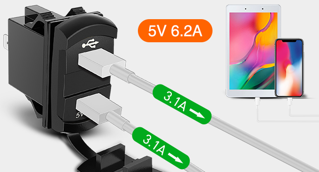 rocker switch style USB charger