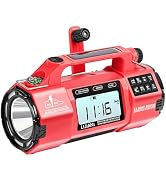 Emergency FM/AM/SW Weather Radio, Big Flashlight/Speaker,Type-C,Sleep Timer Alarm Clock, Solar/Ha...