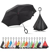 Sharpty Inverted, Windproof, Reverse Umbrella for Women with UV Protection, Upside Down with C-Sh...