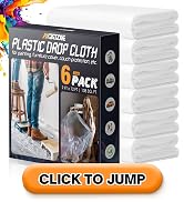 12 x 9 Ft Plastic Drop Cloths (6-Pack) - Disposable Painter's Sheeting & Tarps for Painting, Wate...