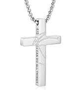 Gnamy Basketball Easter Basket Stuffers - Cross Necklace Gifts for Boys Men, Cross with Bible Ver...