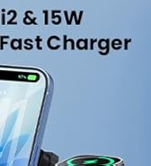 Magnetic Wireless Charger Stand for iPhone: CIYOYO 15W Max 3-in-1 Fast Charging Station, Qi2 Cert...