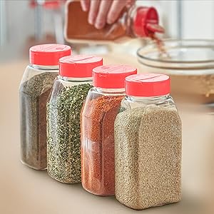 Big size clear plastic spice jars