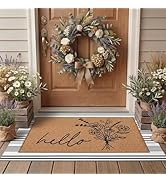 Tinideya 2 Pcs Summer Door Mat Non Slip Wildflower Coastal Hello Sunshine Sweet Home Ocean Pet We...