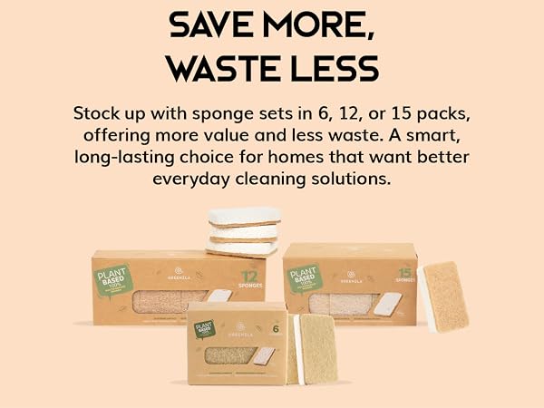 Greenzla Natural Sponges, organic sponges for dishes, hemp dish scrubber, non plastic kitchen sponge