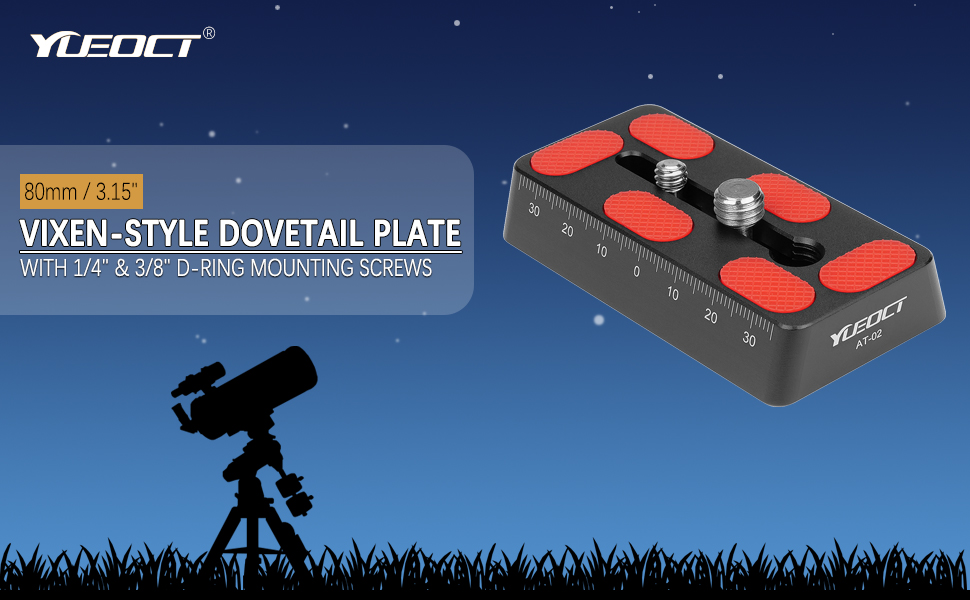 1/4 3/8 Astrophotography Telescope Camera Vixen Style Dovetail Mounting Plate Rail Bar Saddle OTA