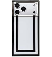 Rectangle Black White Lines Retro Phone Case for iPhone 17 Pro Max 6.9in,Luxury Minimal Designer ...