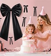 RELBRO Large Pink Bow, 46 x 20 Inch Satin Ribbon Tie with Adjustable Internal Support Layer for B...