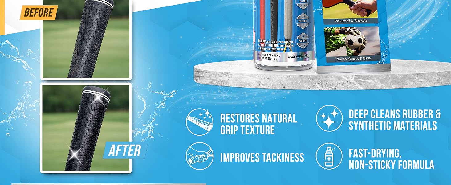 Tacky Grip Spray Enhances all Grippy Surfaces and Materials for Sports Equipment