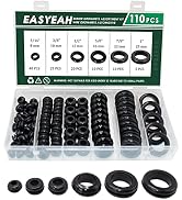 EASYEAH 110 PCS Rubber Grommets for Wiring - Rubber Grommet Assortment Kit 6 Sizes 5/16" 3/8" 1/2...