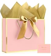 YoungTree Gift Bags with Handles, 12.6" Medium Gift Bag with 2 Tissue Paper and 1 Card, Paper Gif...