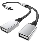 USB C Splitter type c to Dual USB A Female Adapter Type C to Dual USB A double usb 2.0 Adapter do...