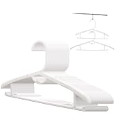 40 Pack Plastic Hangers 13-17’’ Thickened Adjustable Clothes Hanger White | Durable & Non-Slip Sp...