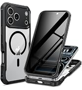 seacosmo for iPhone 17 Pro Max Case, Full Body Bumper with Built-in 9H Tempered Glass Privacy Scr...