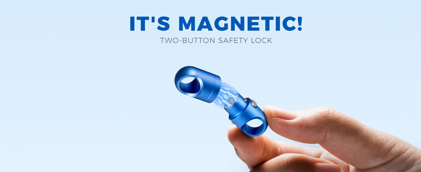 MAGNETIC KEYCHAIN-TWO-BUTTON SAFETY LOCK