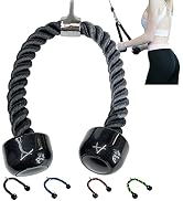 AOHO MOOON Upgrades Tricep Rope LAT Pull Down Cable Attachment, 27 inches, Exercise Machine Attac...