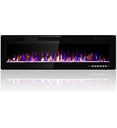 Electactic 50 Inch Electric Fireplace Insert Ultra-Thin - Recessed & Wall-Mounted Fireplace Heate...