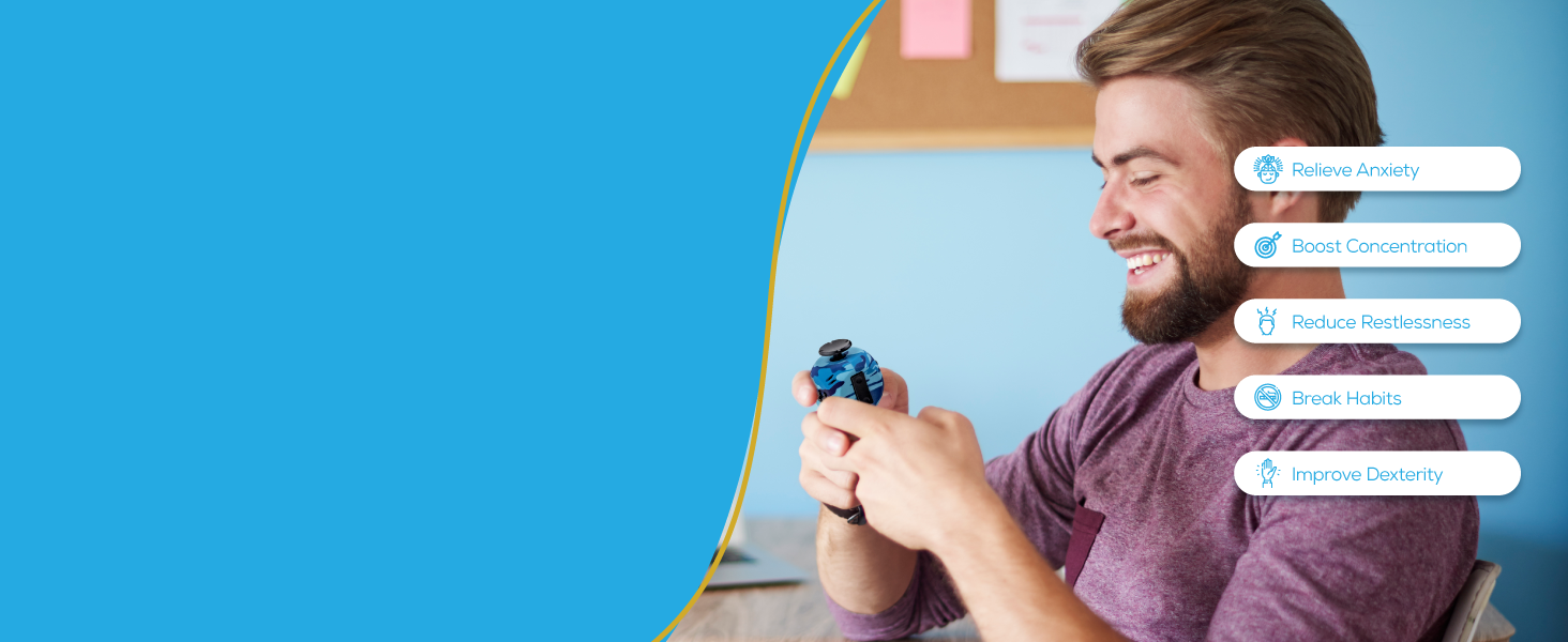Pilpoc Fidget Cube: 6-sided adhd fidget toys & ideal fidget cube for kids to ease stress