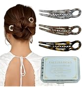 Fallinlocks 3 Pack Prestige French Hair Pins for Women, 4.5" Large Lialys Hair Pins for Thin & Th...