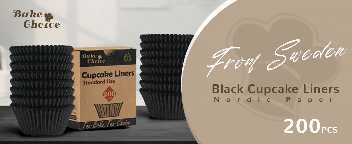 Standard Black cupcake liners