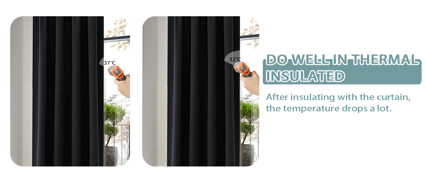 black blackout curtains for living room