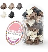JASVERLIN 50Pcs Matte Mini Hair Claw Clips, Small Cute Tiny Clips for Thin Short Curly Hair Women...