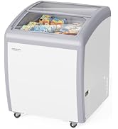 ROVSUN 5.7 Cu.Ft Commercial Ice Cream Freezer ETL NSF Certified, 26" Ice Cream Display Case Glass...