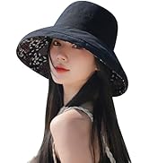 KAICAILA Women Bohemian Reversible Floral Cotton Sun Hat Wide Brim Outdoor Bucket Hats UV Protection